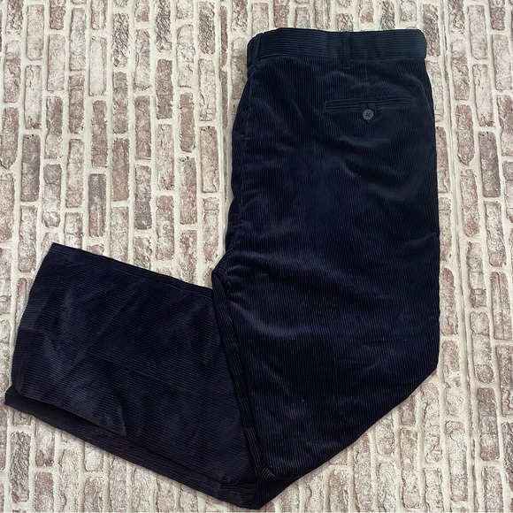 Peter Christian Courdory Pants Mens‎ 46x31 Navy Blue Leg Straight 100% Cotton - Picture 1 of 10